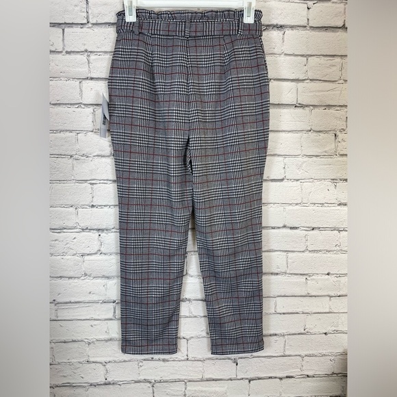 JustFab Plaid High Waisted Pants Trousers size Medium - Picture 7 of 10